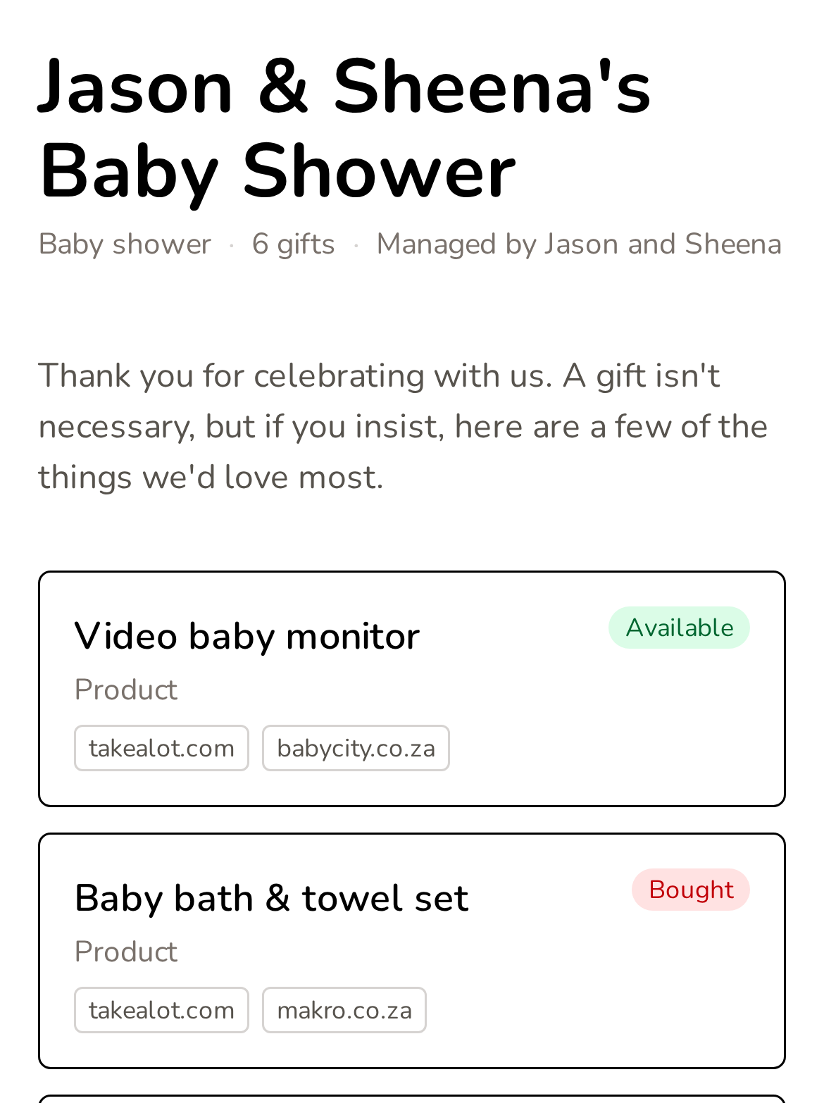 A guest opening the registry link on their phone